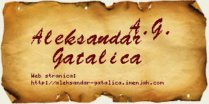 Aleksandar Gatalica vizit kartica